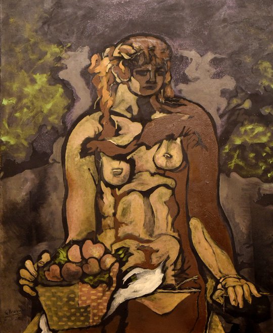 Nu assis à la corbeille de pommes (Nude Sitting on the basket of apples)