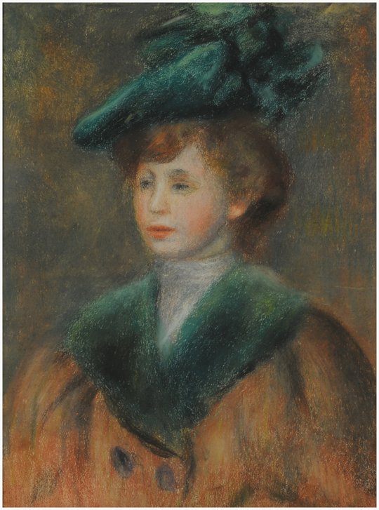 Jeune femme au chapeau vert (Mujer joven con sombrero verde)