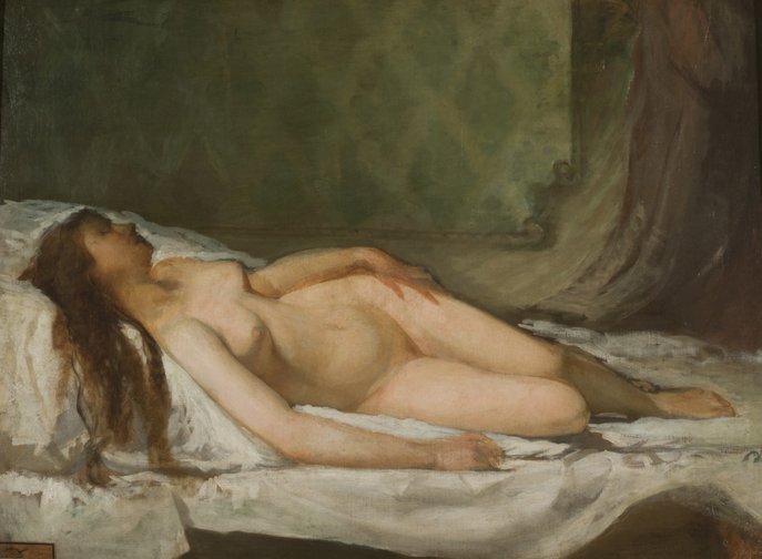 Mujer desnuda dormida